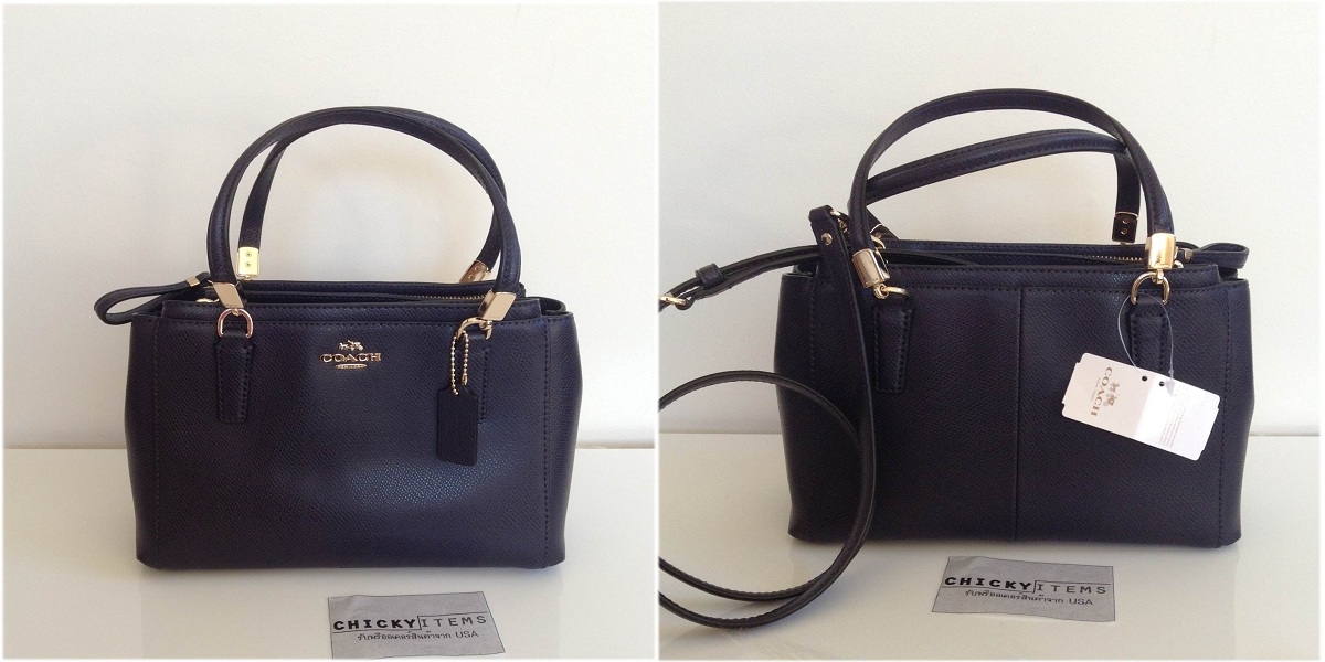  Coach Madison Mini Christie Carryall in Saffiano Leather รหัส 30402 สี Midnight ออกสีน้ำเงินกรมท่า เกือบดำ อะไหล่สีทอง สวยงามคะ