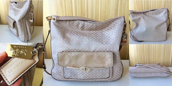 COACH MADISON HOBO IN OP ART PEARLESCENT FABRIC STYLE NO. 27906
