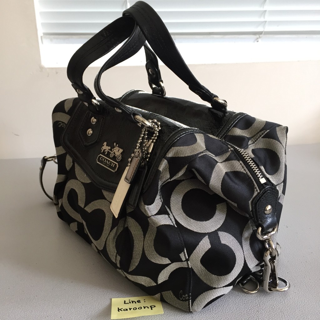 Coach Madison Op Art Audrey Black Satchel Bag 14294