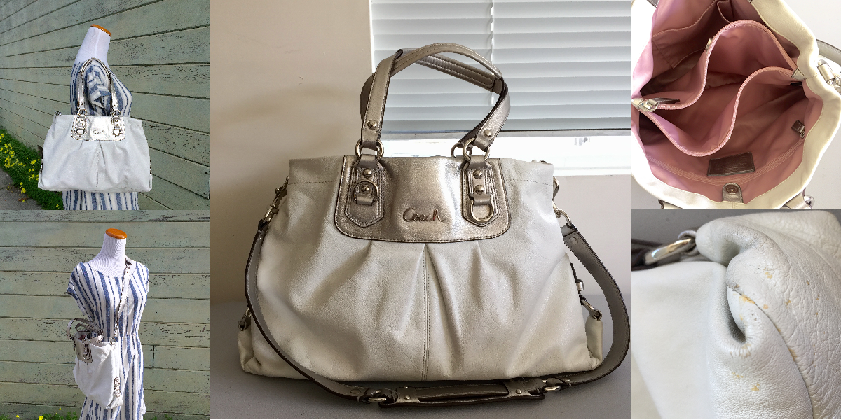 Coach ashley leather carryall f15513 SILVER/PLATINUM