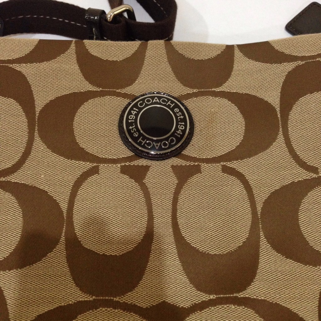 COACH SIGNATURE STRIPE FILE BAG F19220 