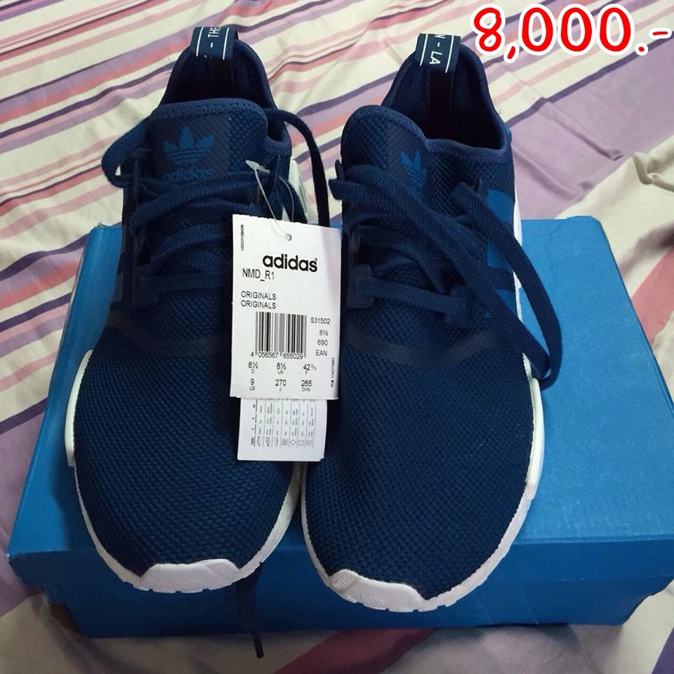 ราคา 8,000 บาท Adidas NMD R1 ขนาด 42 2/3"" (US 9) สีน้ำเงิน มือหนึ่ง รองเท้าชายหิ้วมาจากเยอรมันนี